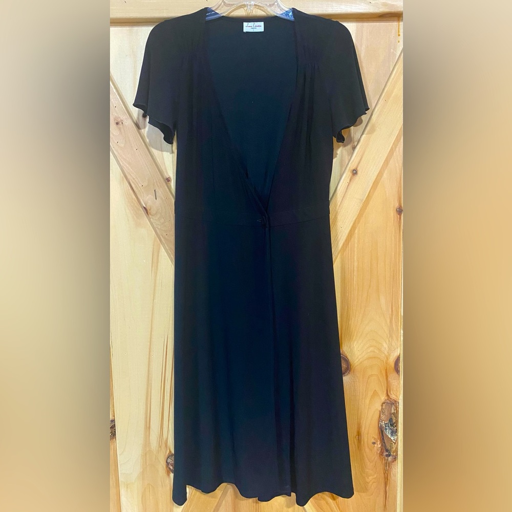 Size 6 Wrap Around Black Frock by Leona Edmiston